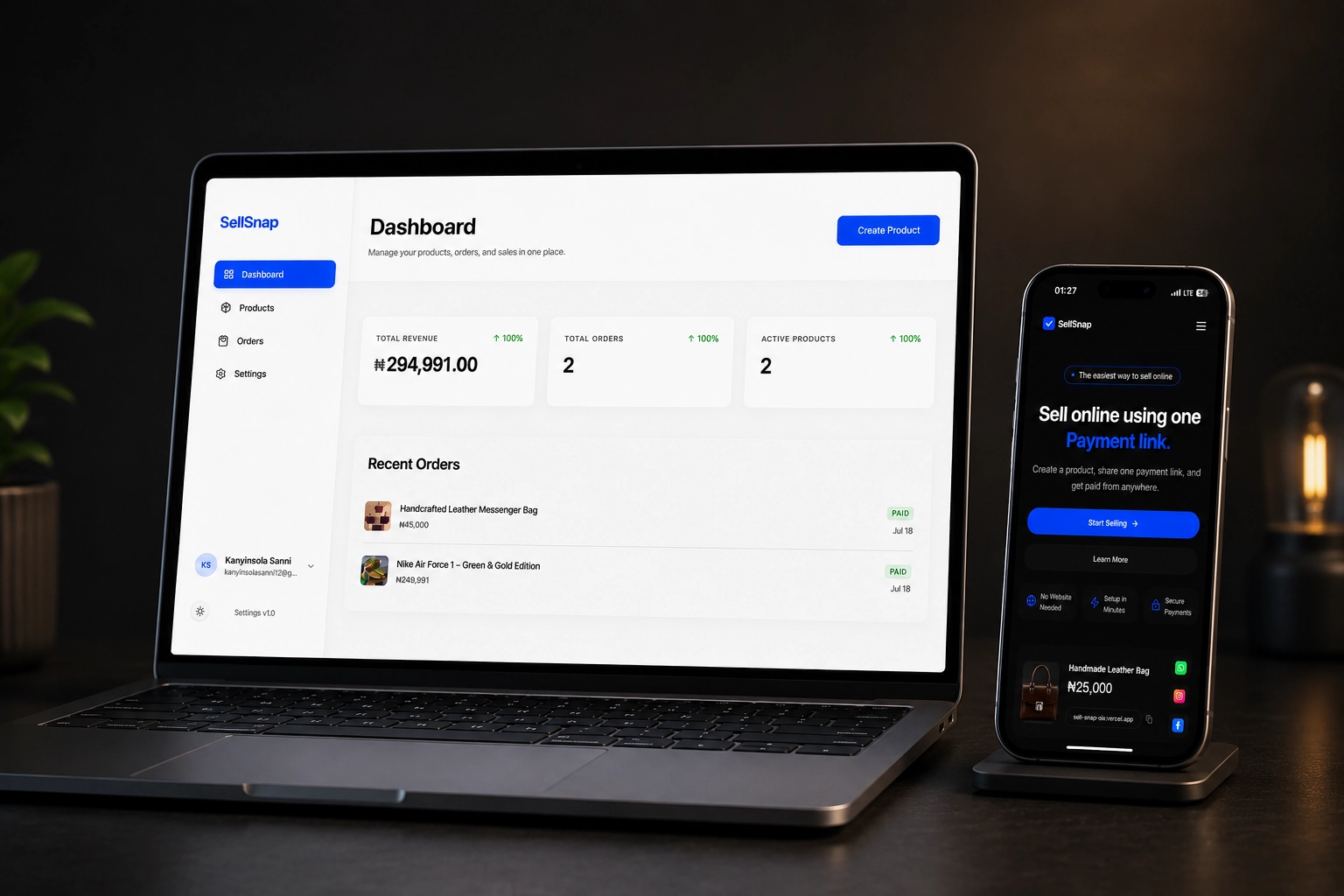SellSnap Desktop Mockup